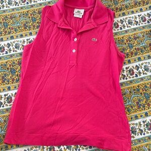 Lacoste Hot Pink Sleeveless Polo Tank